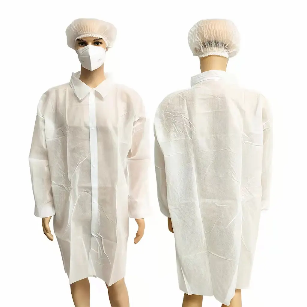Blouse de Laboratoire Désinfectable en Polypropylène 35 GSM pour Adultes - Longues Manches et Poignets Élastiques